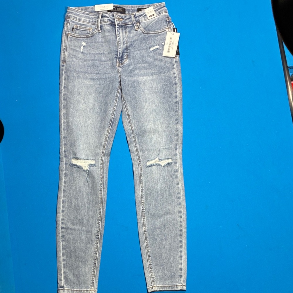Judy Blue Light Blue Distressed Skinny Jeans *NWT* - Picture 2 of 16